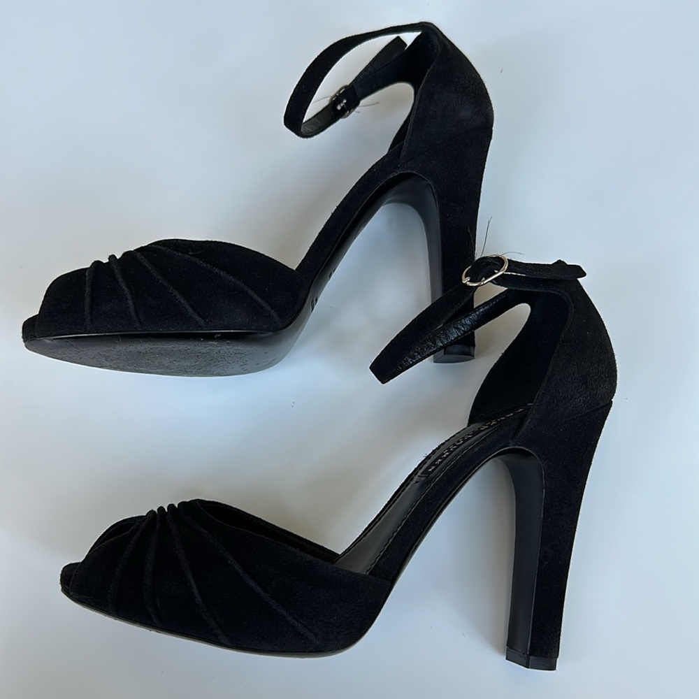 Ralph Lauren Collection Suede Peep-Toe Heels size 8